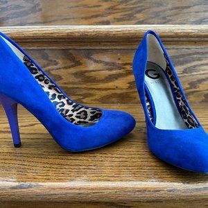 new blue suede stilettos